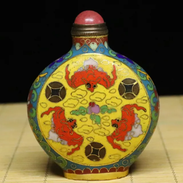 Chinese Copper Cloisonne Handmade Exquisite Snuff Bottle 95006