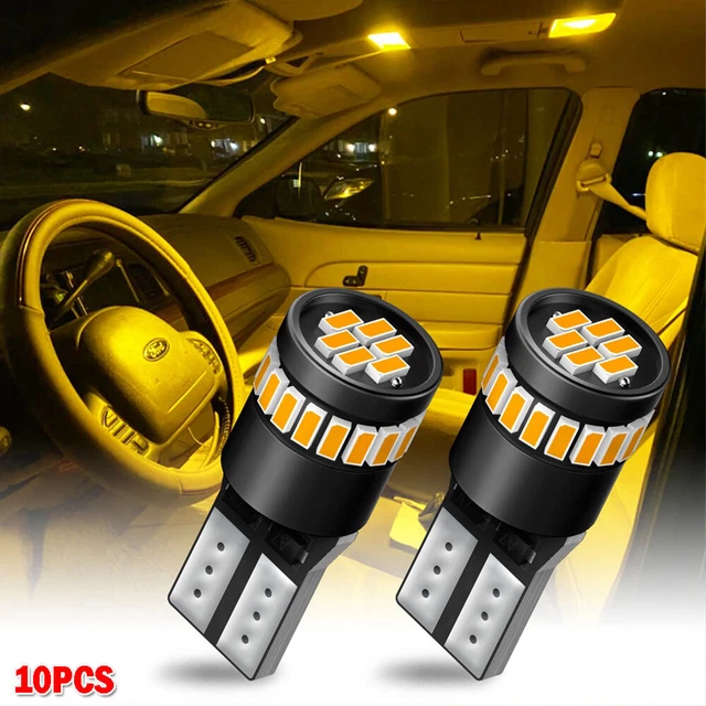 10x Canbus 24-SMD T10 168 194 2825 192 Amber LED Interior Map Dome Marker Lights