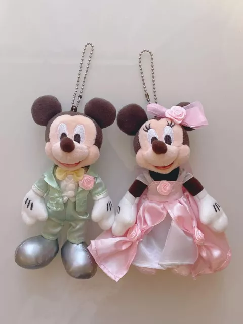 Tokyo Disney Resort Wedding Mickey and Minnie Mouse Plush Badge Set Goods.