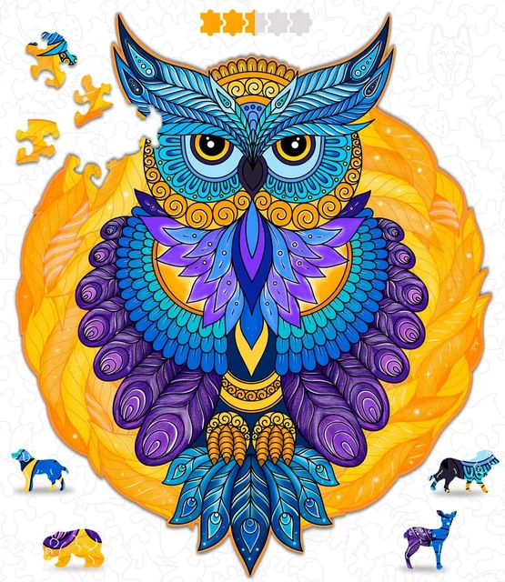 Hodslen Woods Jigsaw Wooden Puzzles Unique Animal Shaped Craft Puzzles