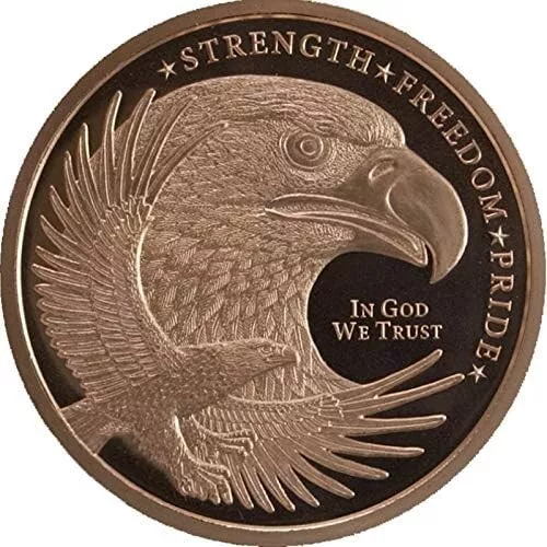 Lot Of 100 X 1 Oz Dbl. Eagle In God We Trust .999 Fine Copper Rounds Made In Usa