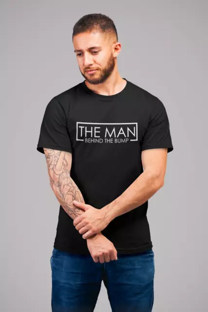 The Man Behind The Bump Mens Tshirt Funny Pregnancy Dad To Be Gift Baby Daddy D3