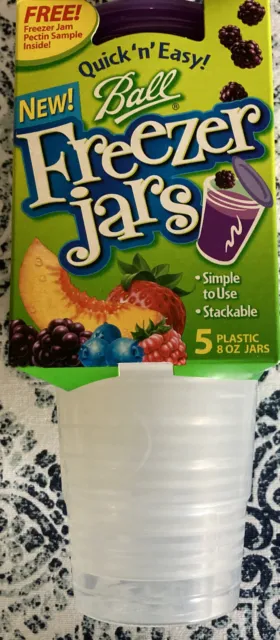 Vintage Ball Freezer Jars Plastic Purple Twist On Lids - Stackable - Brand New!