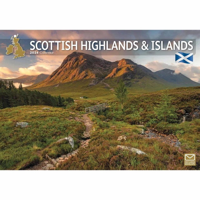 SCOTTISH HIGHLANDS & Islands A4 Calendar 2024 Regional Month To
