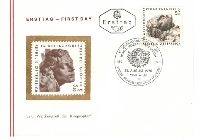 FDC Österreich 13. Weltkongress der Kriegsopfer 1970