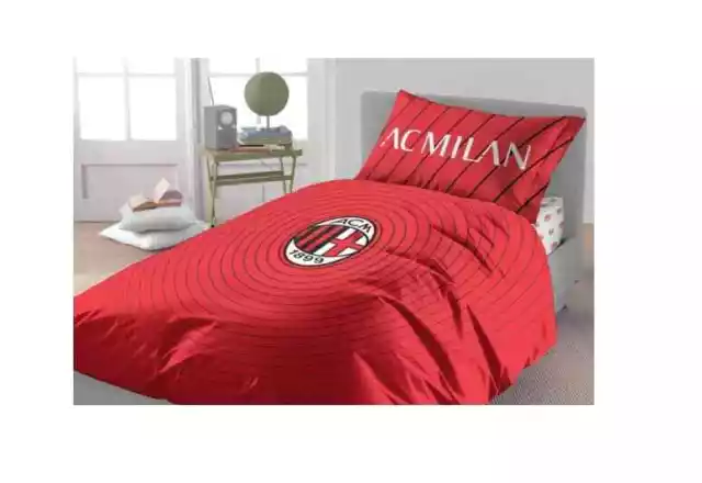 Parure Copripiumino AC Milan Ufficiale Letto Singolo 1 piazza LOGO