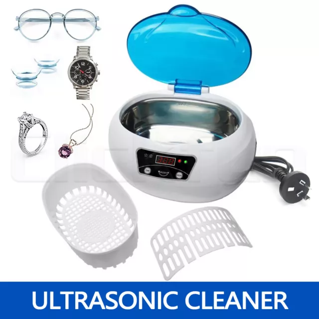 Digital Ultrasonic Cleaner Jewellery Watch Cleaning Ultra Sonic Water Bath 600ml