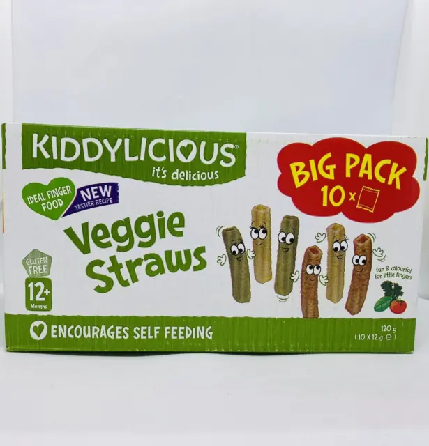 Kiddylicious Veggie Straws Box 10x 12g Gluten Free 12 Months + Exp 04 24