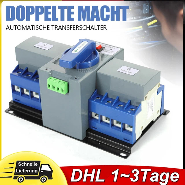 Automatischer Umschalter Transferschalter 63A Transfer Switch Dual Netzteil 4P