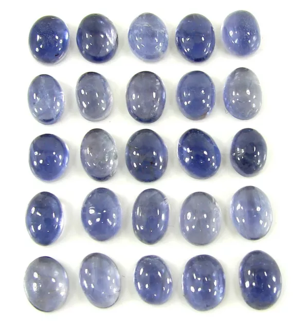 41.25 CT Naturel Iolite Cordiérite Desseré 8-9 MM Gemme Cab 25 Pièces Stone Lot