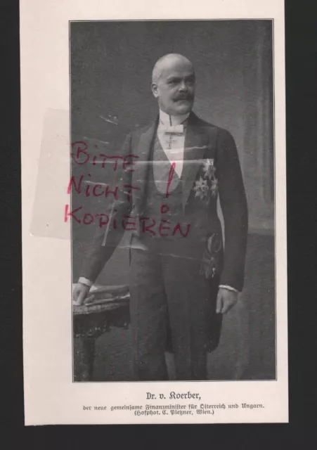 1915 Bildnis Dr. v. Koerber Finanzminister für Österreich-Ungarn WWI