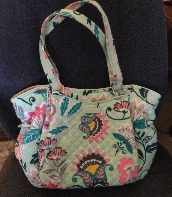 Vera Bradley Iconic Glenna  MINT FLOWERS Bag Purse