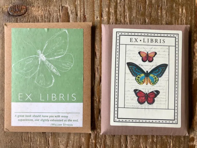 Ex Libris Butterfly Bookplates Lot of 2 William Styron