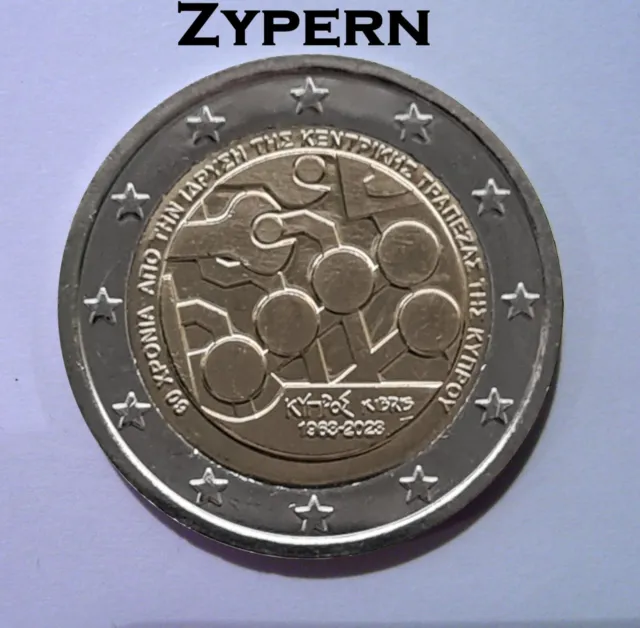2 Euro Gedenkmünze Zypern 2023 "60 Jahre Zentralbank von Zypern"