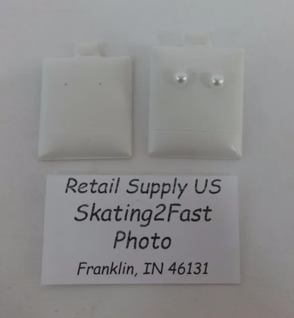 1.5" x 1.75" White Plain Puffed Earring Cards Hold Qty. 50