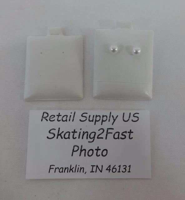 1.5" x 1.75" White Plain Puffed Earring Cards Hold Qty. 50
