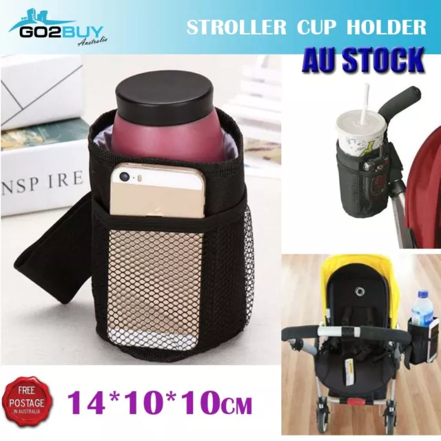 Baby Stroller Cup Holder Pocket Bag Milk Bottle Phone Pram Wheelchair Organiser