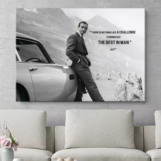 Wand-Bilder XXL 007 Sean Connery Aston Martin Agent Geheimnis Leinwand-Bild Kult 3