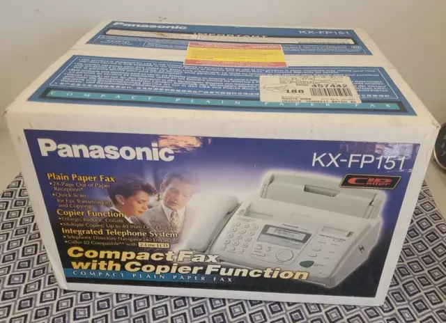 NEW Panasonic KX-FP151 Compact Plain Paper Fax With Copier Function & SEALED