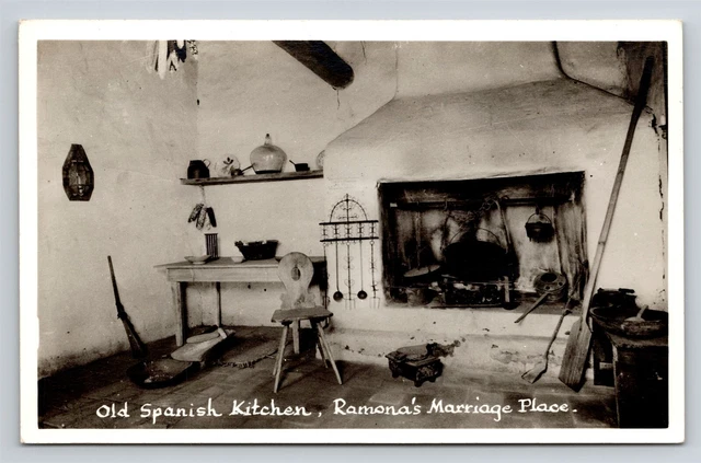 RPPC Ramona's Marriage Place Old Spanish Kitchen San Diego CA Vtg Postcard View
