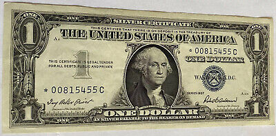 (1) $1 Silver Certificate *Star Note* 1957 (Very Rare) Low Serial Number Au