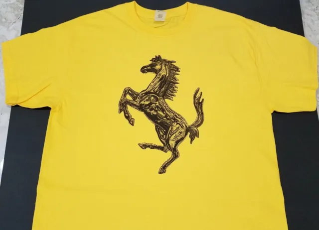 Brand New FERRARI Horse T-shirt artistic prancing cavallino stallion exotic enzo