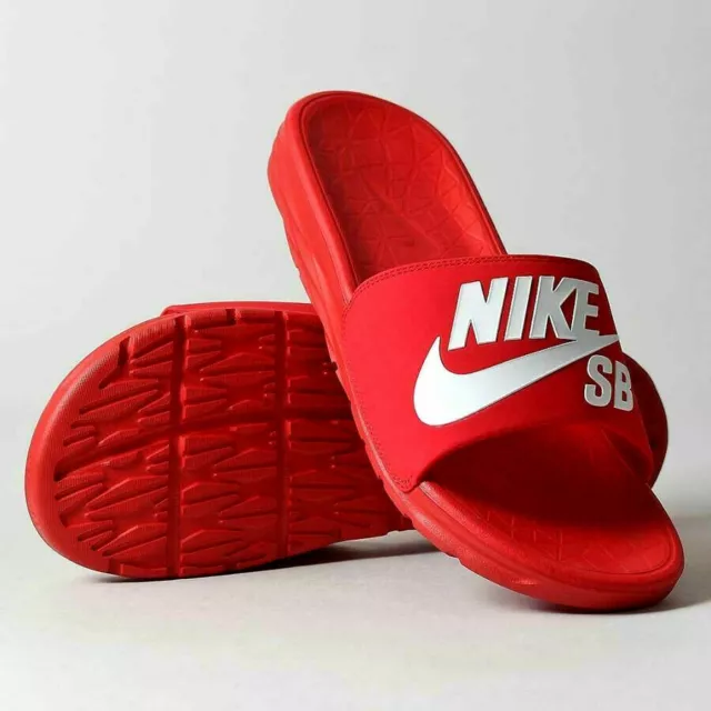 Nike Benassi SolarSoft SB University Red Slides Sandals Size 7 Mens / 8 Womens