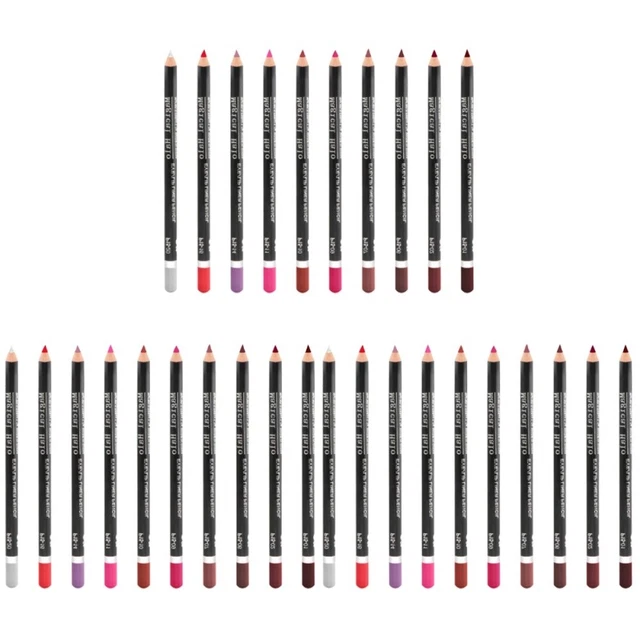 30 stücke wasserdichte Augenleiner Make-up-Lip-Liner-Farbfast-Bleistifte 10 Colo