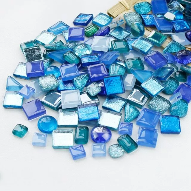 200G Mixed Crystal Glass Mosaic Tiles Kitchen Bathroom DIY Art Craft Supplies