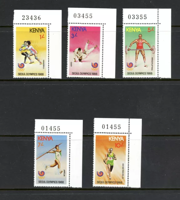 R3354 Kenia 1988 Olympiade 5v. MNH