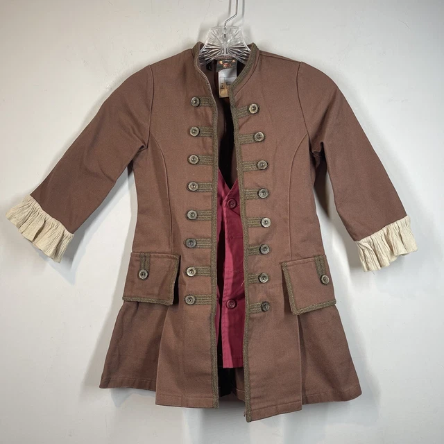 Disney Pirates of  Caribbean Jack Sparrow Kids Size 5/6 Halloween Costume Jacket