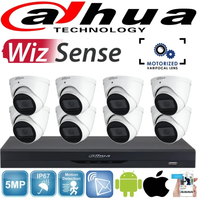 5MP Dahua A.I DVR HAC-HDW2501T-Z-A 2.7-13.5 Varifocal Lens CCTV Camera SYSTEM UK