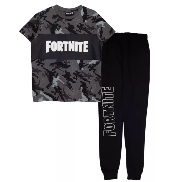 Fortnite emotes Camo Ragazzi Lungo Pajamas Set Nero 140 | PS4 PS5 Xbox Videog...