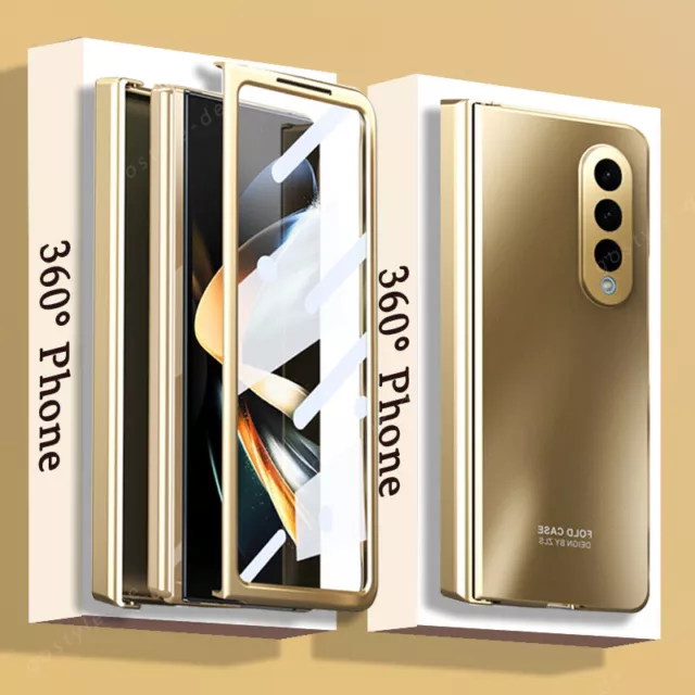 360 Full Hülle Für Samsung Galaxy Z Fold4 Plating Falten Hinged Flip Schutz Case