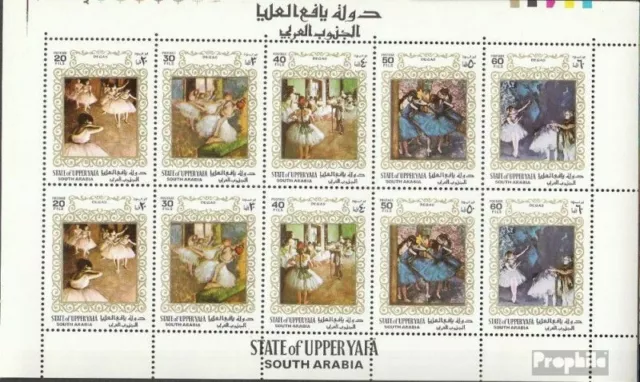 Aden - Upper Yafa 56A-60A Sheetlet mint never hinged mnh 1967 Paintings - Ballet
