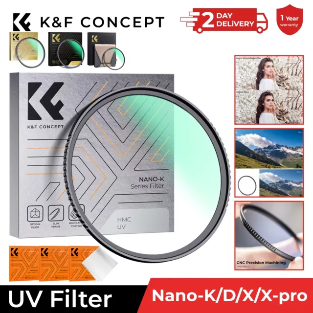 K&F Concept MC UV Protection Lens Filter 37/46/52/67/77/82/127mm NANO K/D/X/XPRO