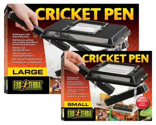 Exo Terra Cricket Pens with Dispensing Tubes (Small/Large) Reptile Feed Holding