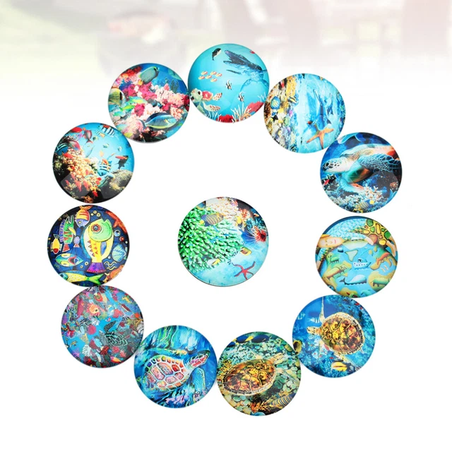 20PCS DIY Glas Patch Zarte Ozean Muster Glas Patches Für Handwerk Schmuck Studio