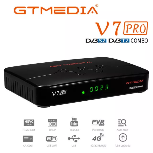 Digital Full HD Satellite Receiver Decoder DVB-S2X/T2 Sat TV Box Combo Tuner PVR