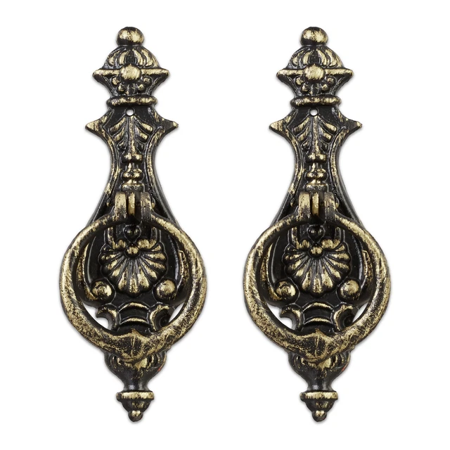 Heurtoir de porte antique lot 2 Anneau fonte de fer métal marteau de porte