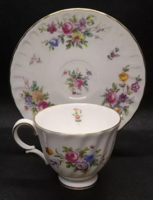 Minton Bone China Marlow Pattern Duo of Demitasse Footed Cup and Saucer