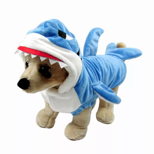 Dog Pet Halloween Shark Jaw Puppy Coat Jacket Costume Fancy Dress Suits Cosplay