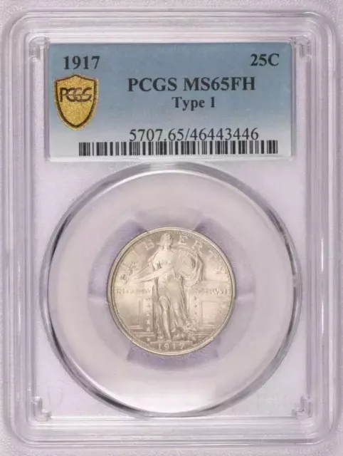 1917 P Quarter Dollars Standing Liberty Quarter PCGS MS-65 FH Type 1