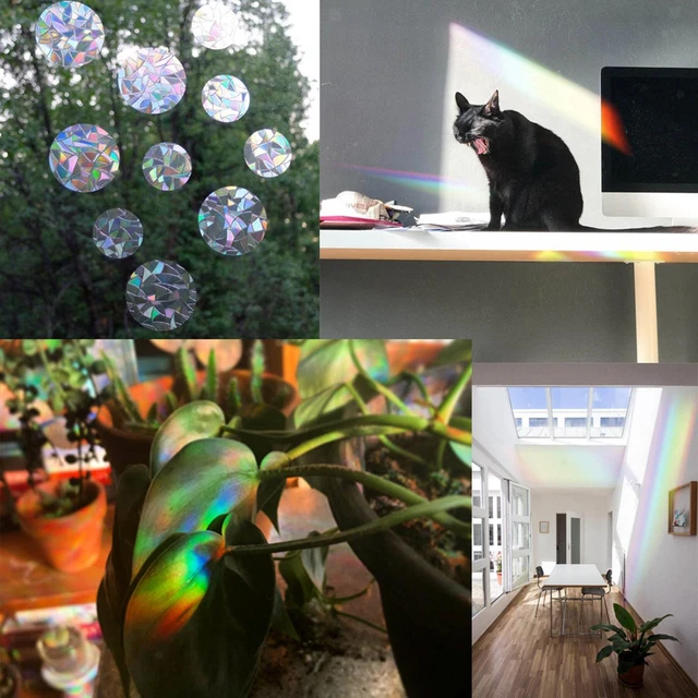 7Pieces Decorative Rainbow Window Prism Film Static Cling