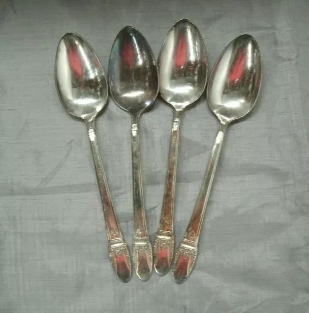 Vtg Rogers Bros International Silverplate FIRST LOVE 4-6 1/8" Teaspoons 1937 ~1