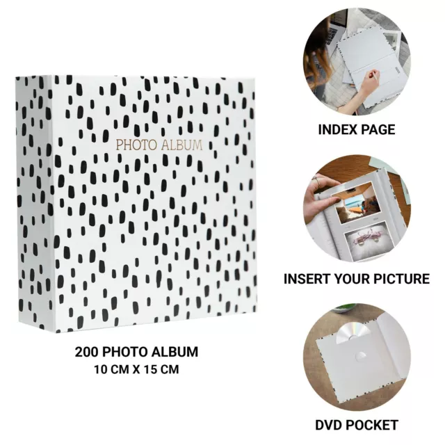 Photo Album Hold 200 / 500 Slip in 4"x6" Photos Memo writing Choose Design Gift 2