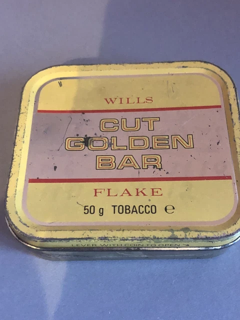 wills cut golden bar tobacco tin WILLS “ CUT Golden Bar” Flake Vintage Collectible Tobacco Tin. Retro  Vintage £2.24