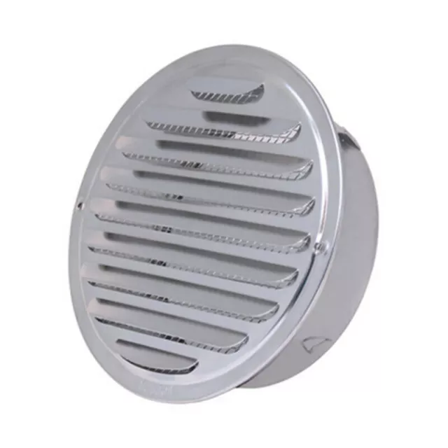 2X Stainless Steel Exterior Wall Air Vent Grille Round Ducting Air Vent Grille