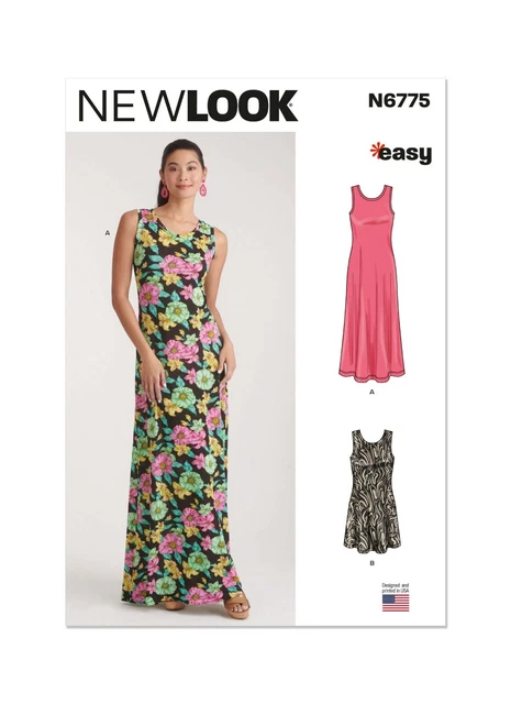 NEW LOOK EASY SEWING PATTERN N6775 Misses' Knit Dress XXS-XXL £12.50 ...