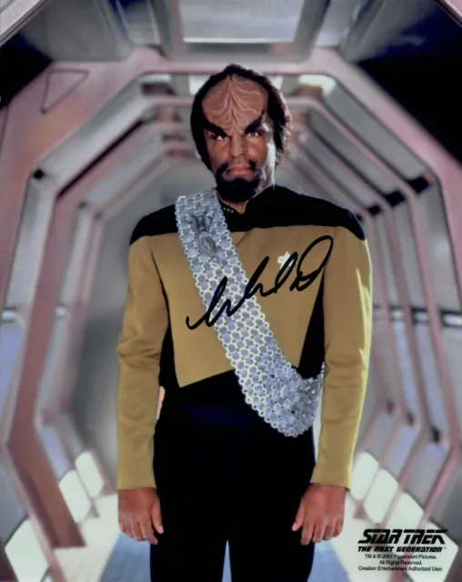 Autografo originale Michael Dorn come Worf da Star Trek, foto reale 20x25 cm